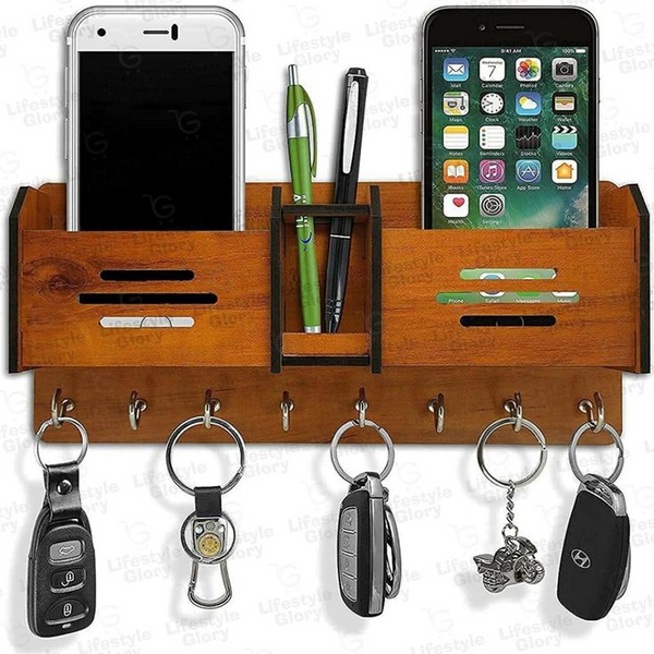Wooden Mobile & Key Holder