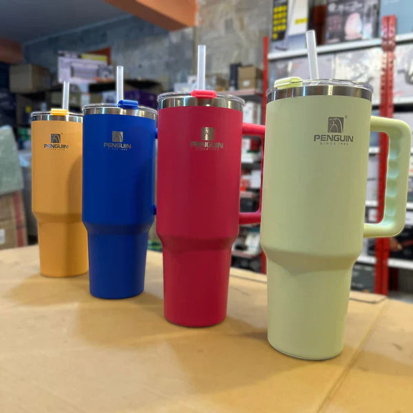 40oz Penguin Insulated Stainless Steel Tumbler with Straw